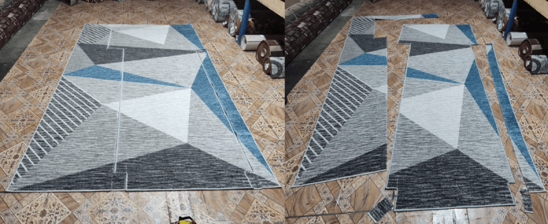 Простой крой ковра в прихожую