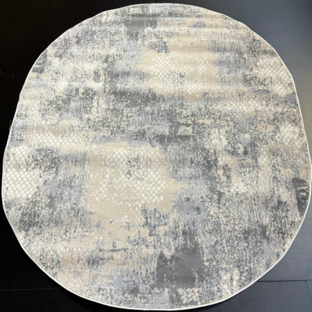 Ковер FLORA F609A BEYAZ/GRAY 1,5x1,9 Овал